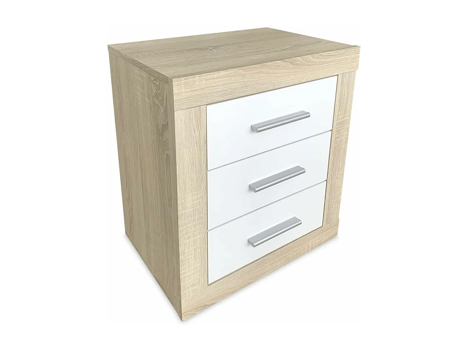 BricoExpo - Pack Cabecero de 160 x 120 cm + 2 Mesitas de Noche | Dormitorio Completo | Color Cambria y Blanco (para Cama de 135-140 o 160)