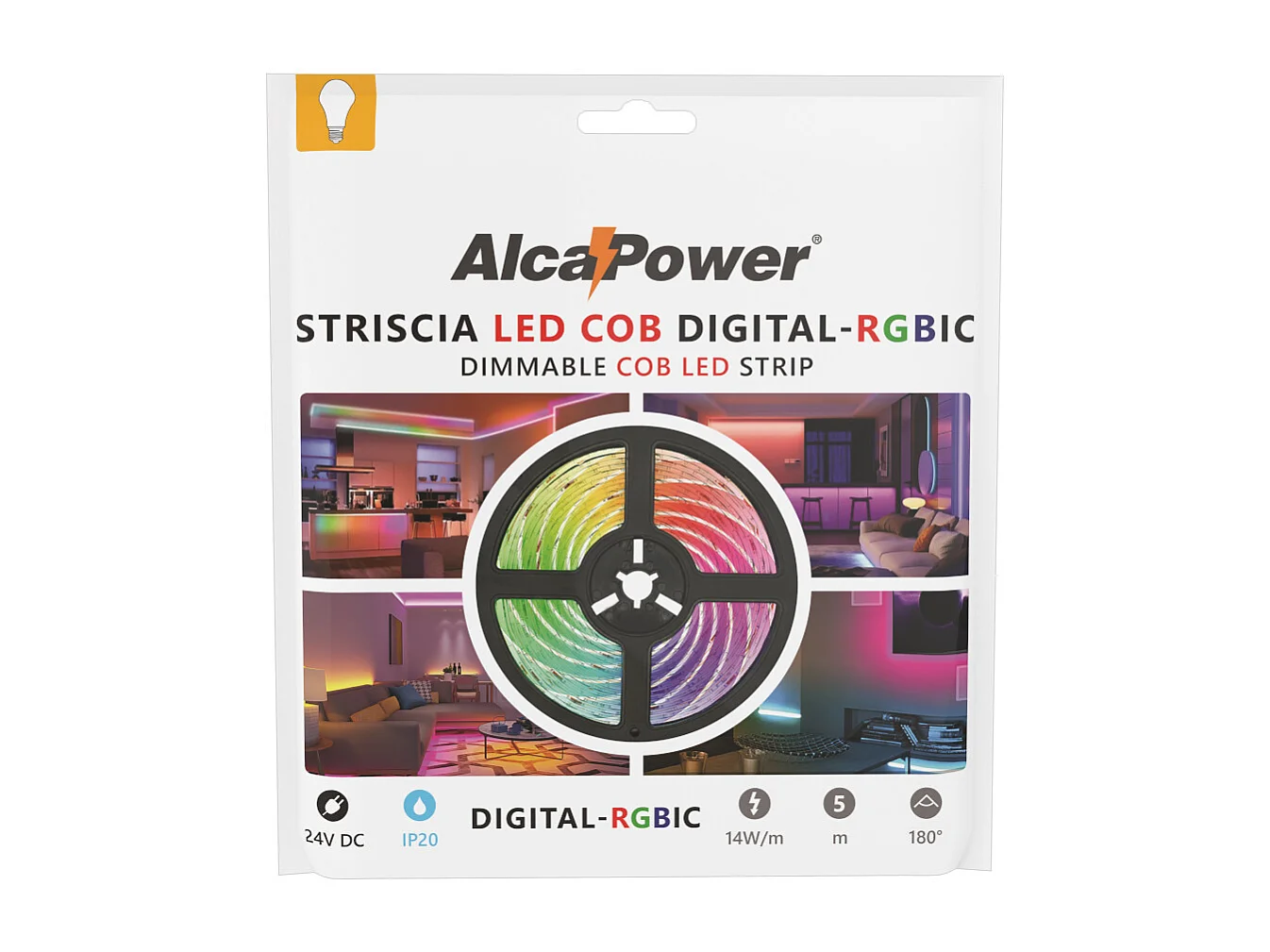 COB-LED-Streifen IP20 5m Dynamic RGBIC 14W/MT 24V