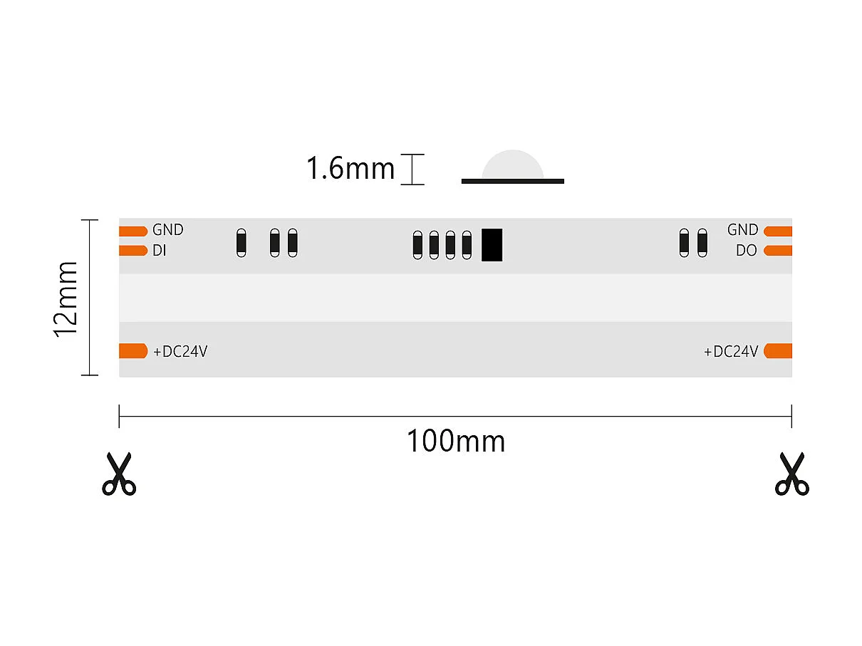 Taśma LED COB IP20 5m Dynamiczna RGBIC 14W/MT 24V