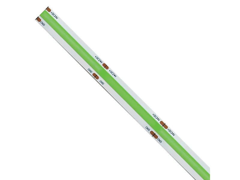 15W/MT 24V Single-Color COB LED Strip - 5m Reel - Green