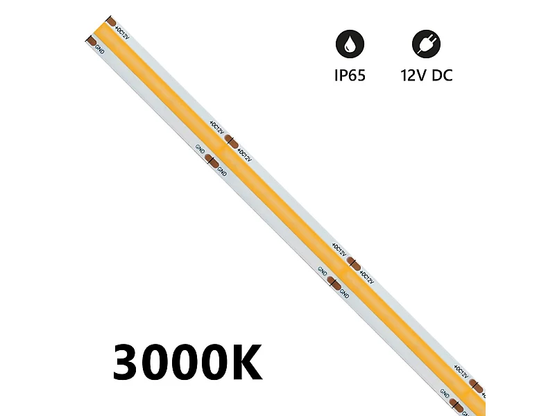 Bande LED COB IP65 monochrome 5m 15W/MT 12V 4000K
