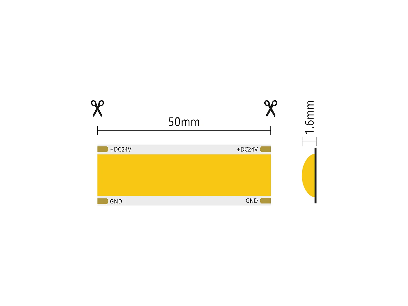 Bande LED COB SURFACE IP20 monochrome 5m 25W/MT 24V 4000K