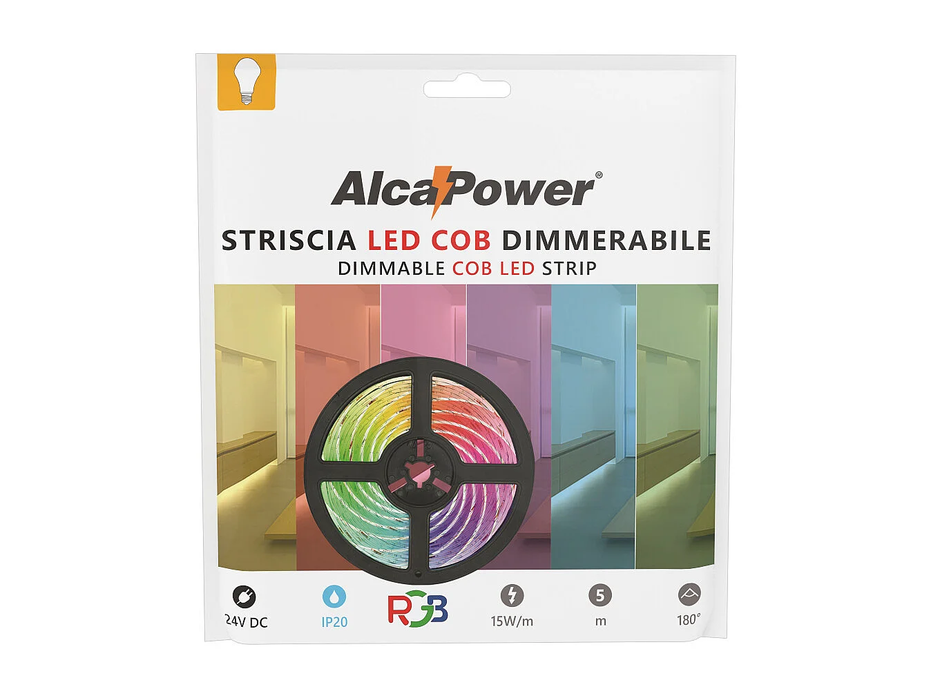 COB LED-strip IP20 5m RGB 24V 15W/MT