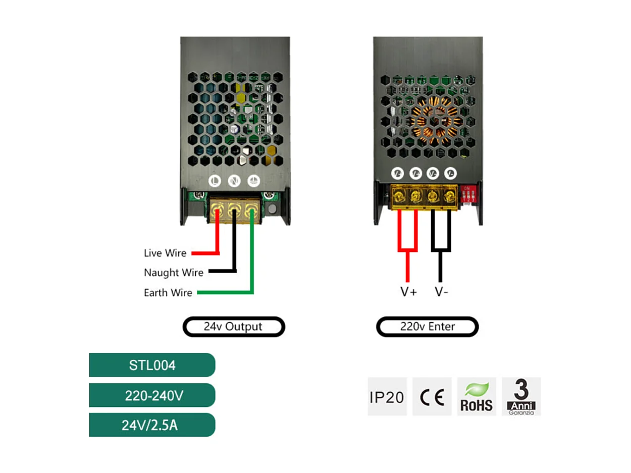Alimentatore LED Dimmerabile 12V 200W Trasformatore ultra sottile per striscia LED Driver LED