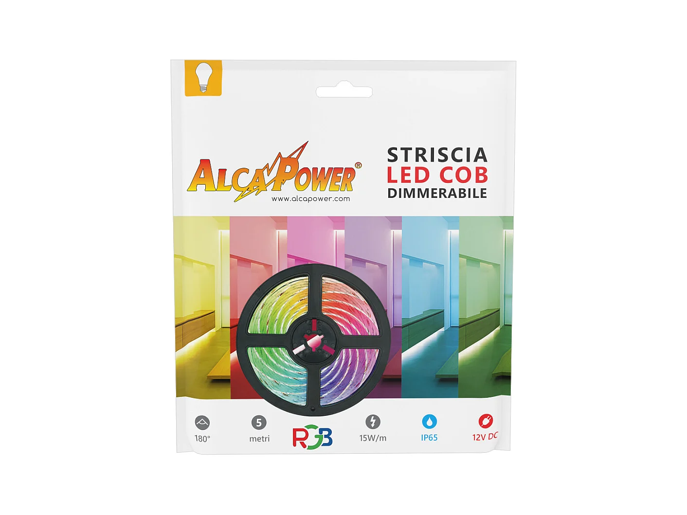 Tira LED COB IP20 5m RGB 12V 15W/MT