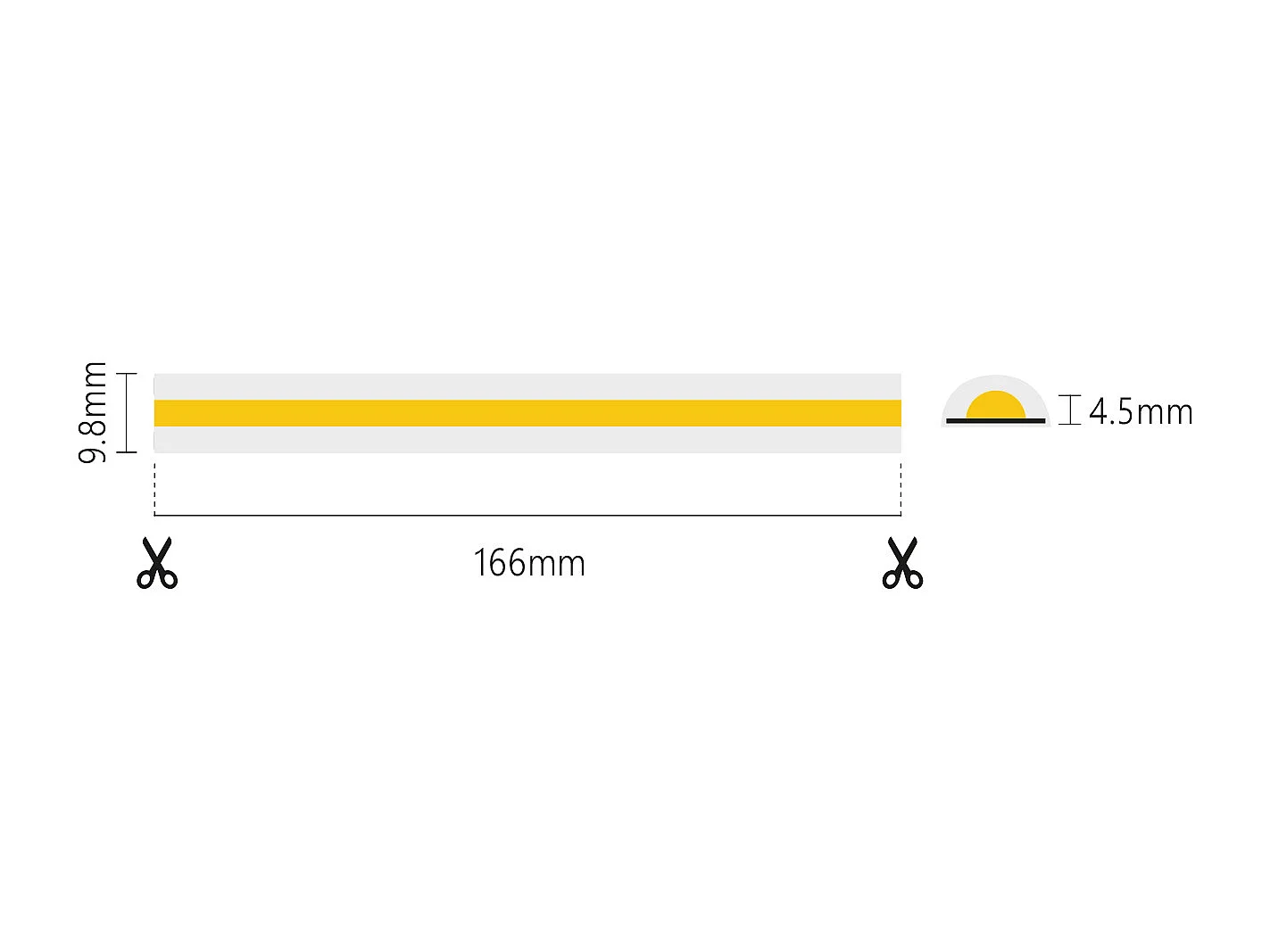 5m COB LED strip IP65 single color 14W/MT 220V - 4000K