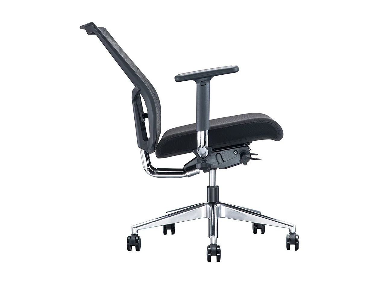 Chaise de bureau SVITA Premium avec revêtement en maille noire Chaise de bureau pivotante Chaise de direction