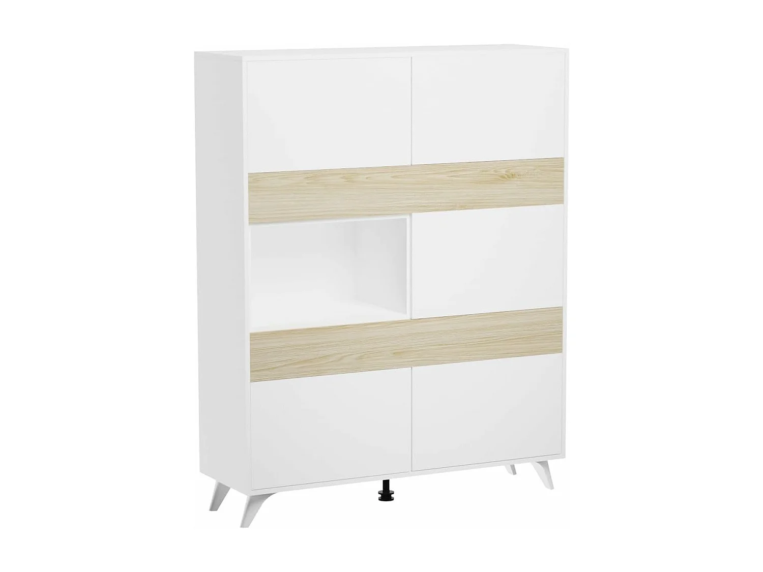 Mueble Vitrina para Salón o Comedor, Mueble de salón, Aparador cocina, Color Roble y Blanco, Medidas: 120 cm (Ancho) x 150 cm (Alto) x 40 cm (Fondo)