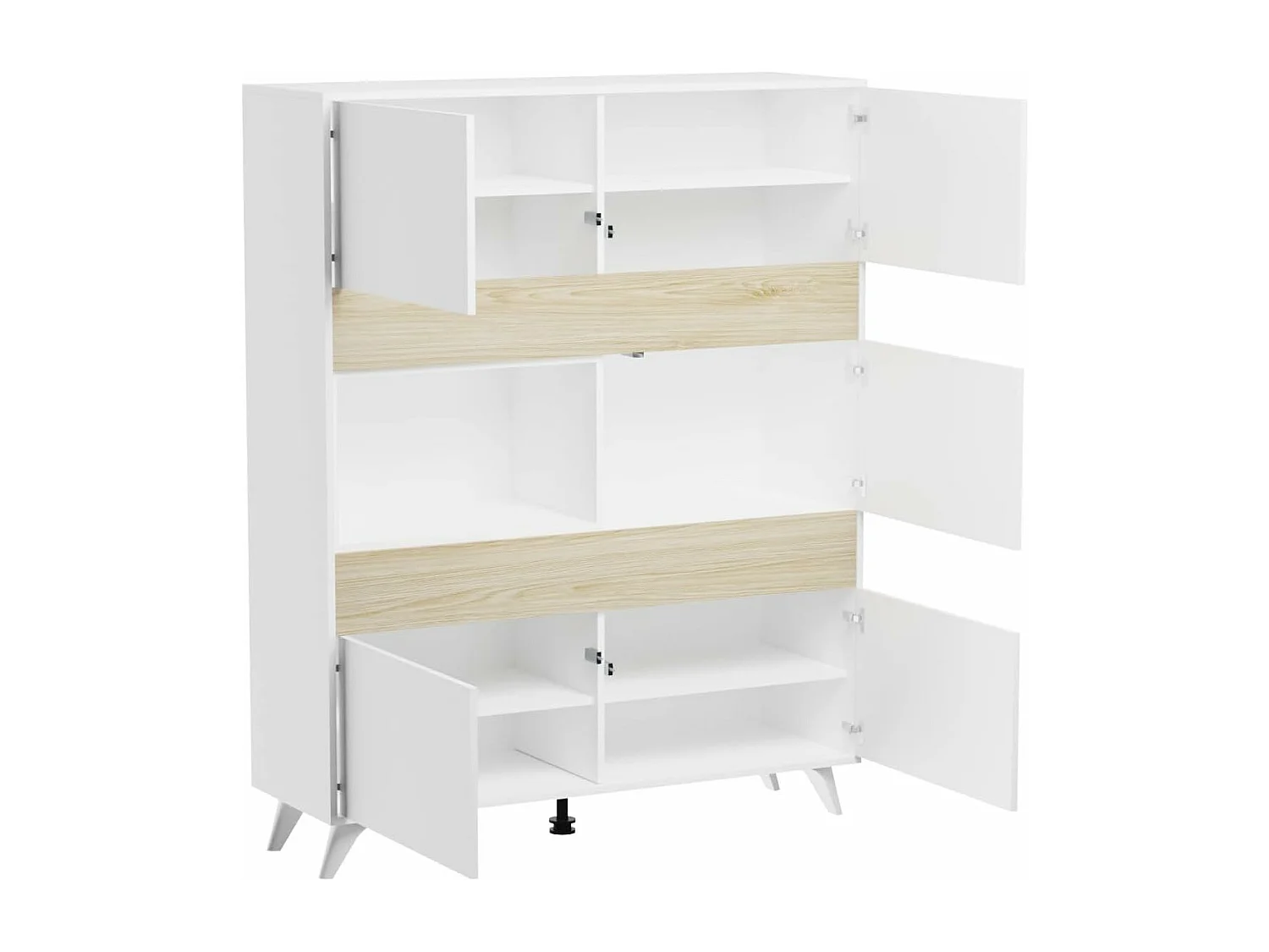 Mueble Vitrina para Salón o Comedor, Mueble de salón, Aparador cocina, Color Roble y Blanco, Medidas: 120 cm (Ancho) x 150 cm (Alto) x 40 cm (Fondo)