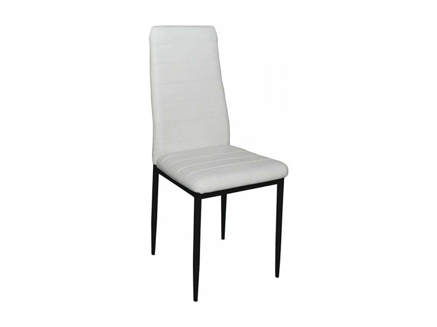 Pack de 6 Sillas Tapizadas para Salón, Comedor. Acabadas en Polipiel de Color Blanco y Patas Negras. Medidas: 39,5 cm (Ancho) x 37,5 cm (Fondo) x 96 c