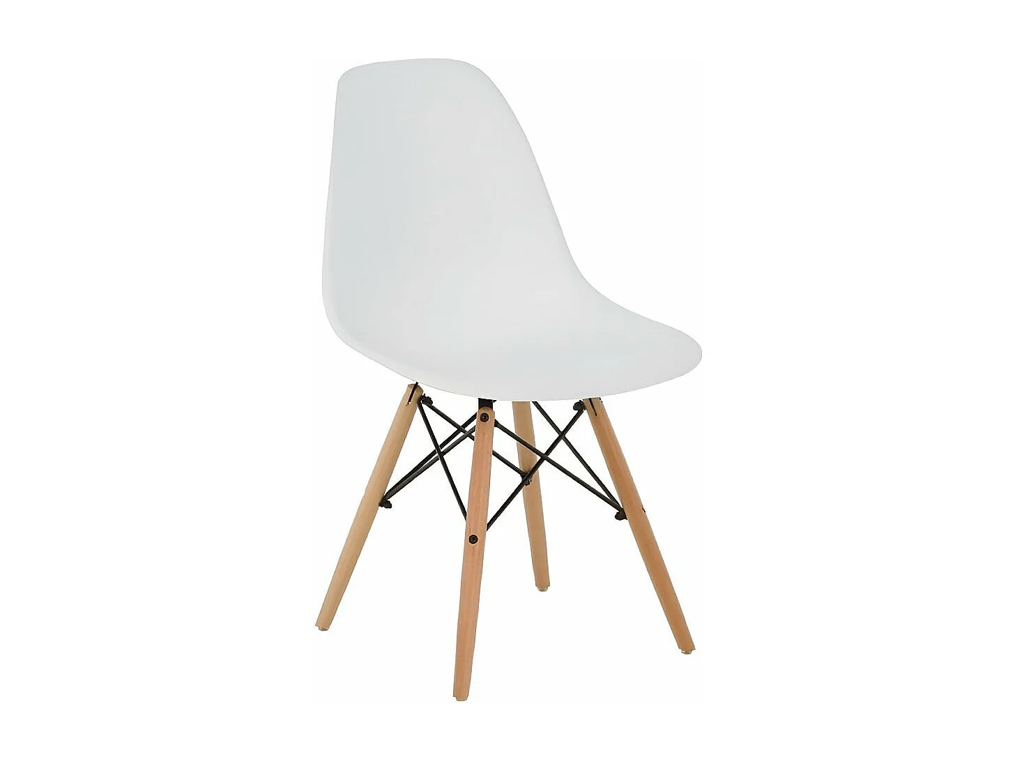 Pack 4 Sillas de Comedor, Sillas Cocinas, Acabado en Blanco y Madera, Medidas: 45 cm (Ancho) x 53 cm (Largo) x 83 cm (Alto)