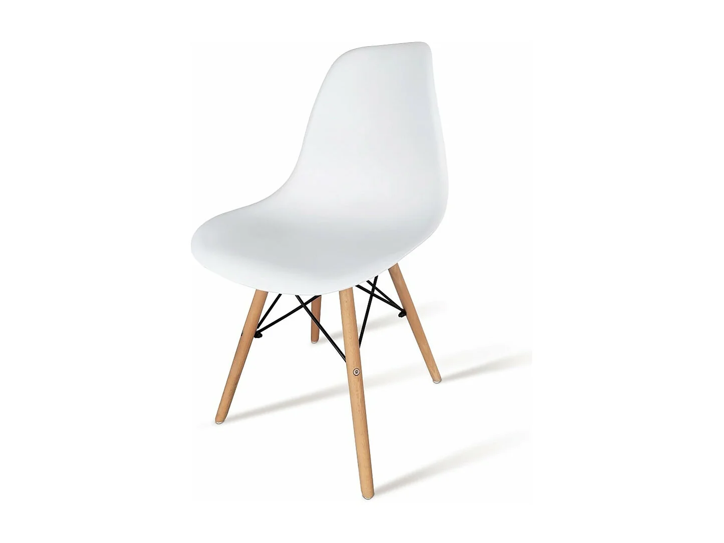 Pack 4 Sillas de Comedor, Sillas Cocinas, Acabado en Blanco y Madera, Medidas: 45 cm (Ancho) x 53 cm (Largo) x 83 cm (Alto)