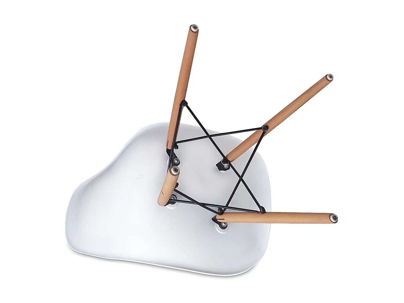 Pack 4 Sillas de Comedor, Sillas Cocinas, Acabado en Blanco y Madera, Medidas: 45 cm (Ancho) x 53 cm (Largo) x 83 cm (Alto)