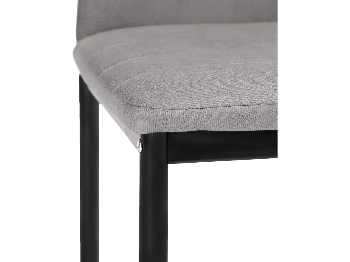 Pack de 6 Sillas Tapizadas para Comedor/Salón – Marengo y Patas Negras en Aluminio, Dimensiones: 40 cm x 42 cm x 96 Cm