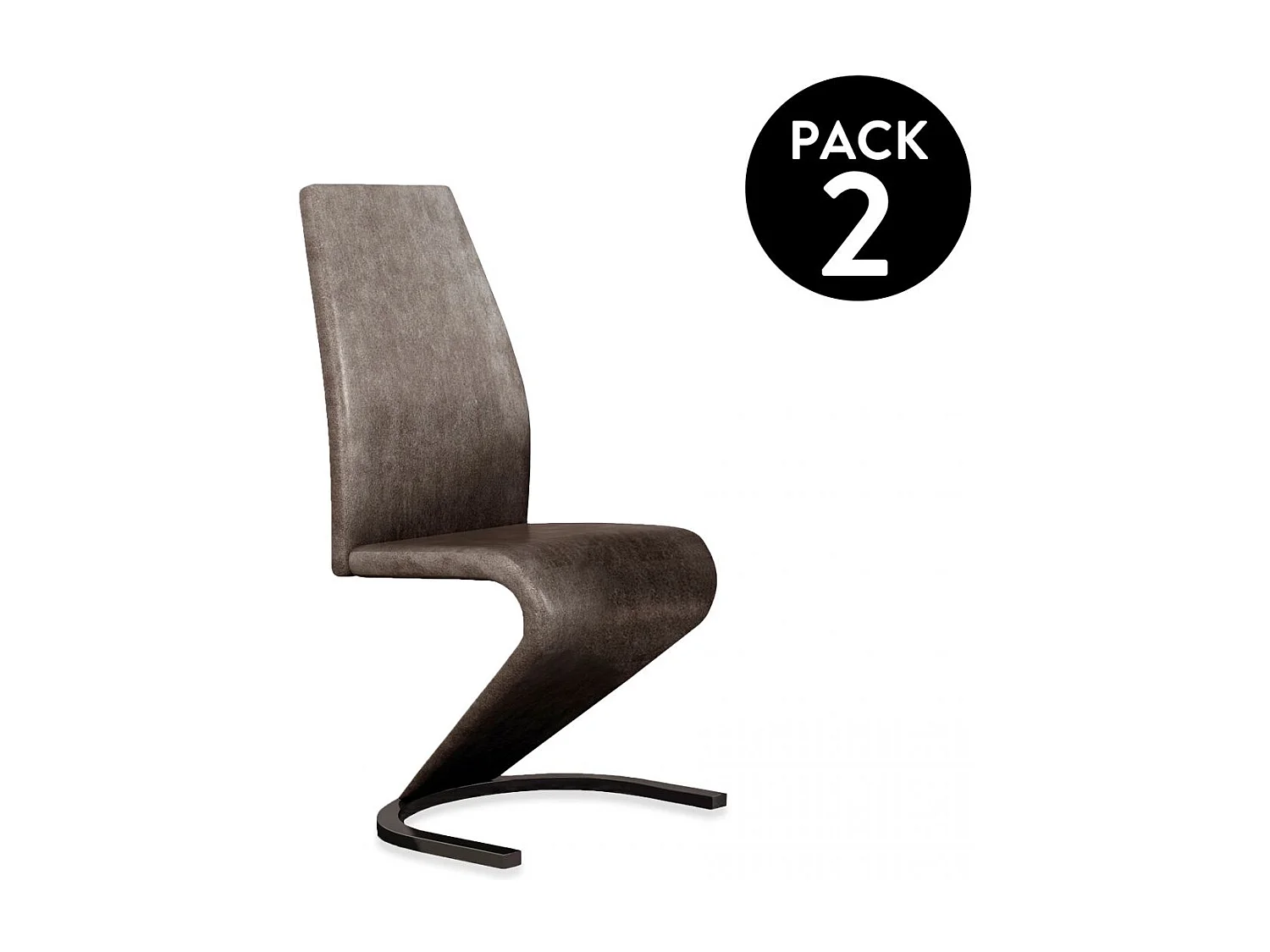 Pack de 2 Sillas de Comedor, Salón o Cocina – Tapizadas en Tela Jarama Color Marengo, Medidas: 45 cm x 64 cm x 100 cm