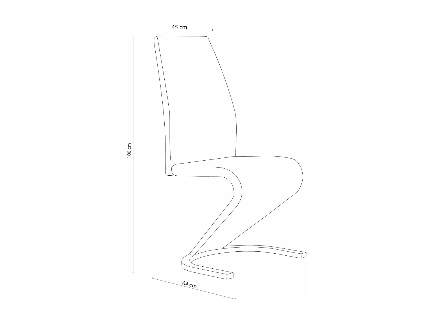 Pack de 2 Sillas de Comedor, Salón o Cocina – Tapizadas en Tela Jarama Color Marengo, Medidas: 45 cm x 64 cm x 100 cm