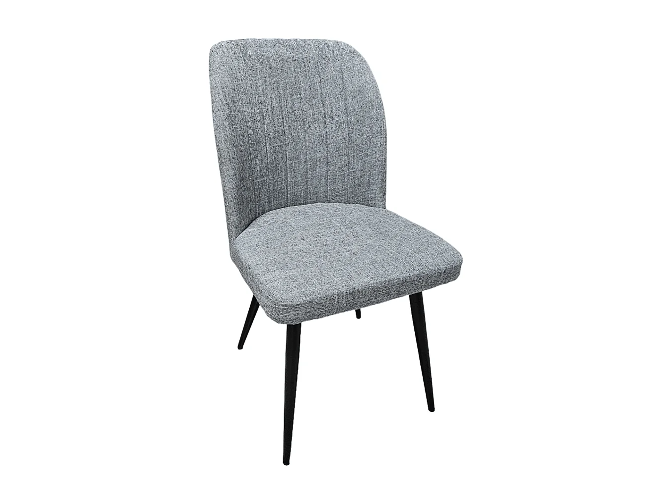 Pack de 4 Sillas Modernas para Comedor y Salón – Tapizado en Color Gris con Patas Metálicas Negras, Medidas: 46 cm x 55 cm x 92 cm