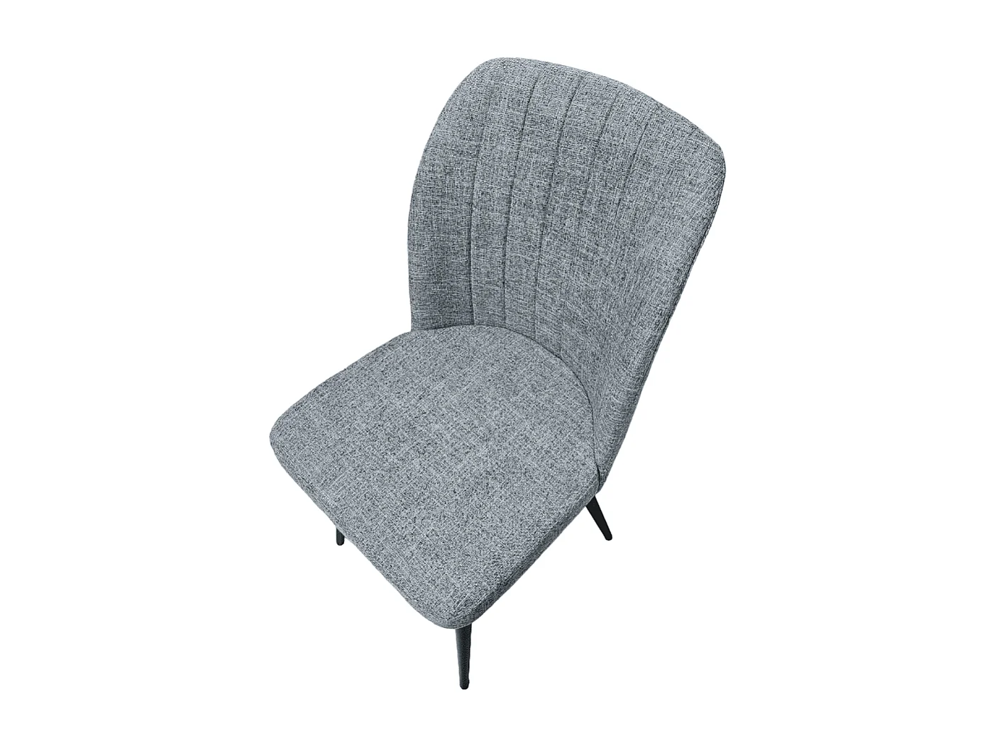 Pack de 4 Sillas Modernas para Comedor y Salón – Tapizado en Color Gris con Patas Metálicas Negras, Medidas: 46 cm x 55 cm x 92 cm