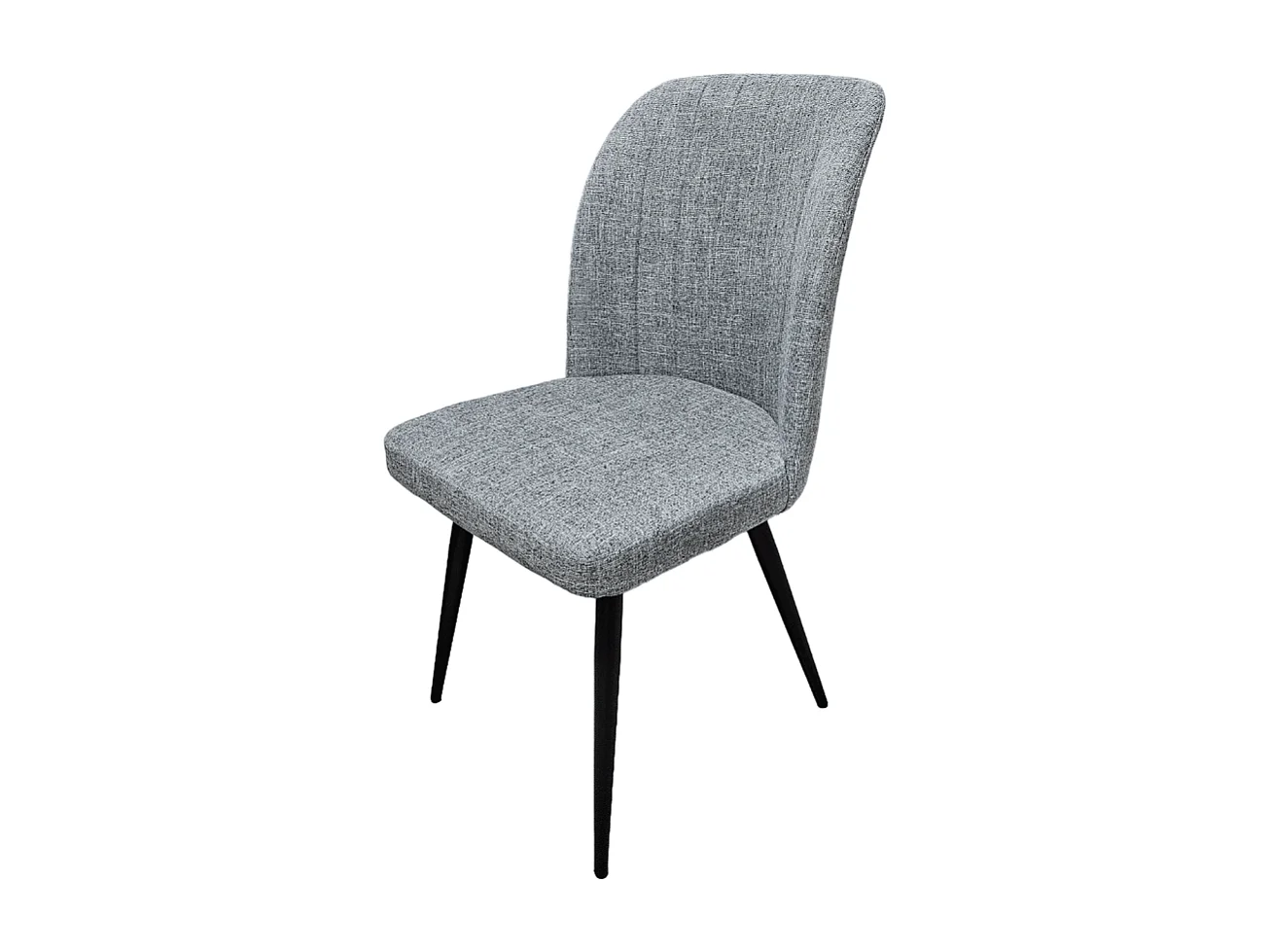 Pack de 4 Sillas Modernas para Comedor y Salón – Tapizado en Color Gris con Patas Metálicas Negras, Medidas: 46 cm x 55 cm x 92 cm