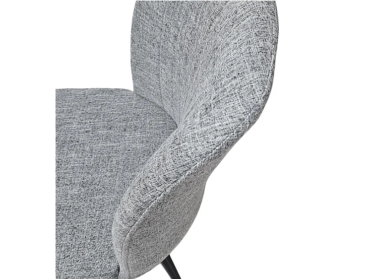 Pack de 4 Sillas Modernas para Comedor y Salón – Tapizado en Color Gris con Patas Metálicas Negras, Medidas: 46 cm x 55 cm x 92 cm