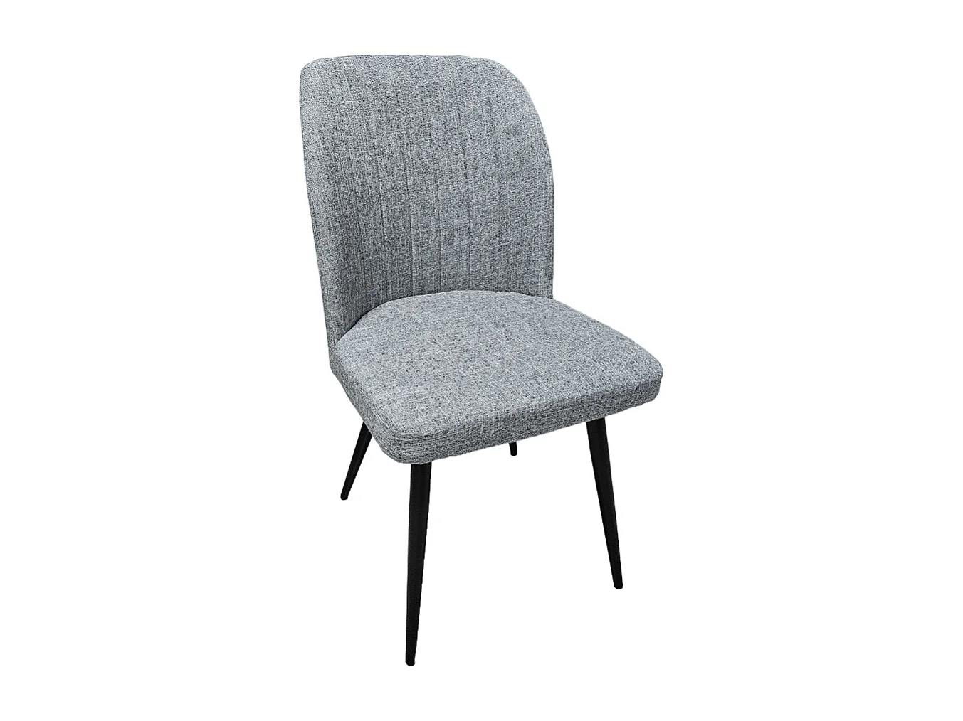 Pack de 4 Sillas Modernas para Comedor y Salón – Tapizado en Color Gris con Patas Metálicas Negras, Medidas: 46 cm x 55 cm x 92 cm