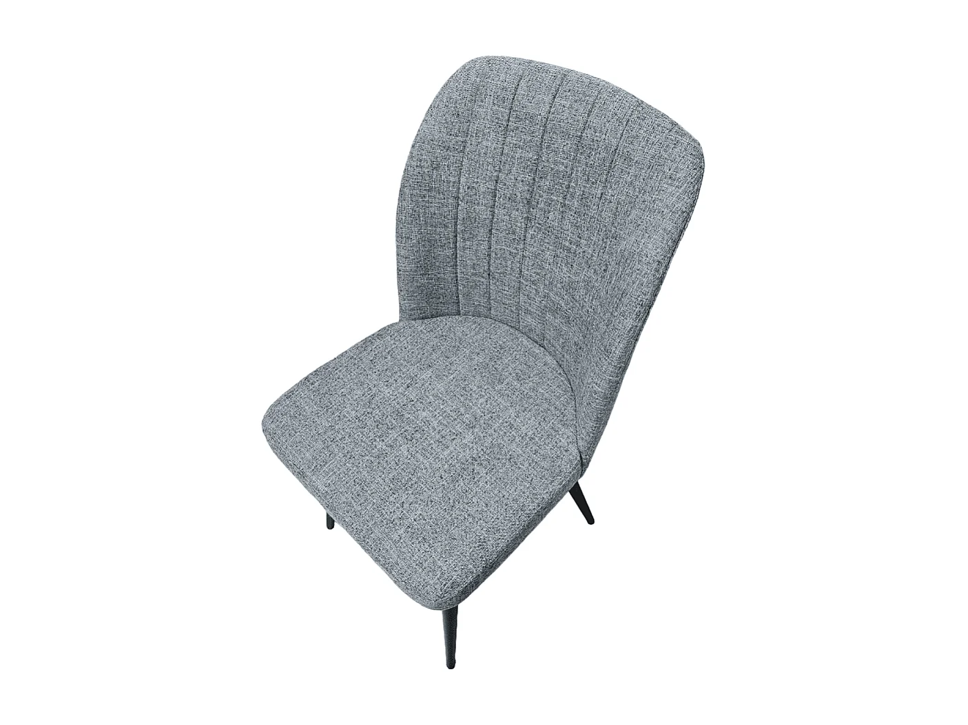 Pack de 4 Sillas Modernas para Comedor y Salón – Tapizado en Color Gris con Patas Metálicas Negras, Medidas: 46 cm x 55 cm x 92 cm