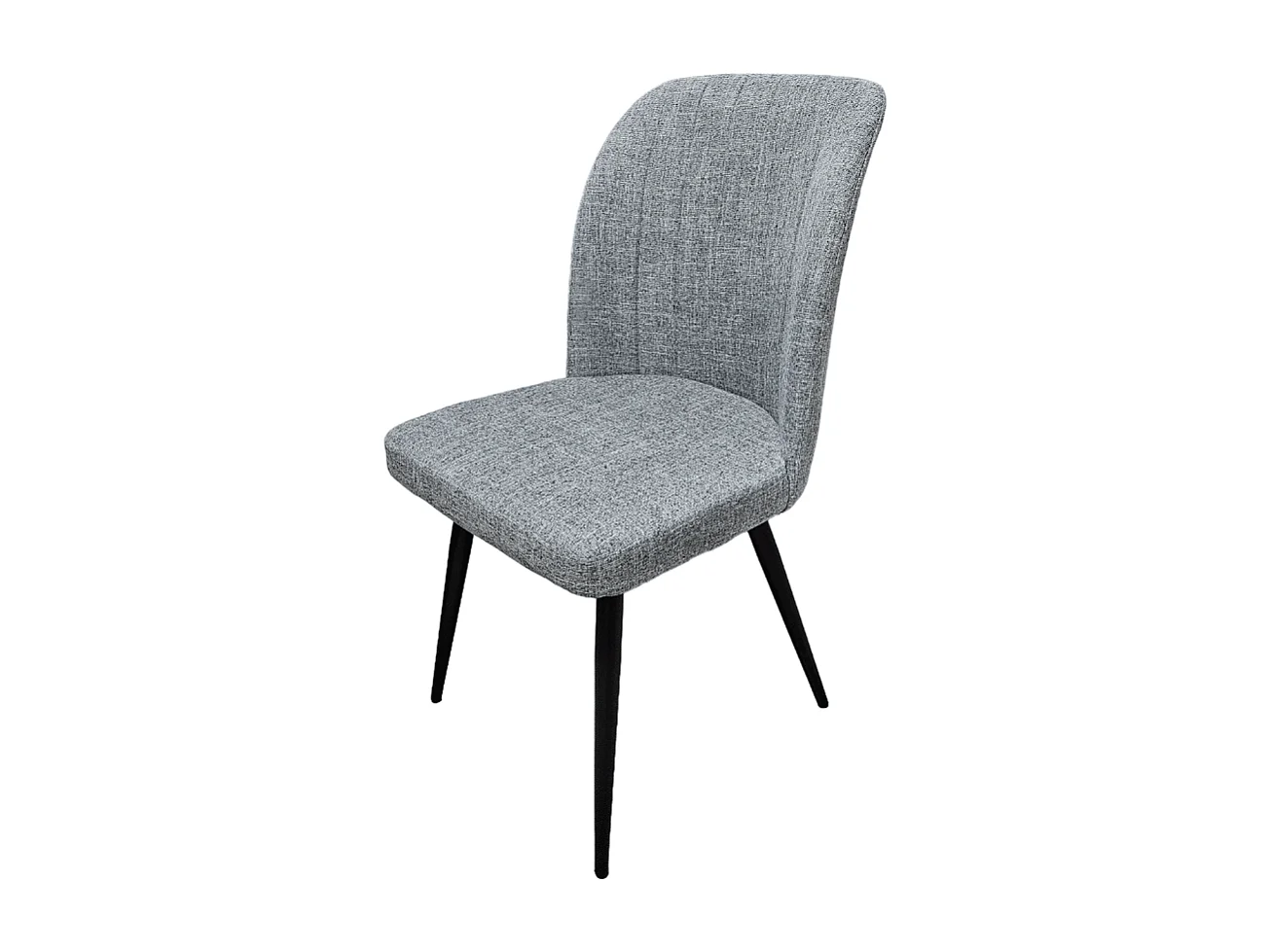 Pack de 4 Sillas Modernas para Comedor y Salón – Tapizado en Color Gris con Patas Metálicas Negras, Medidas: 46 cm x 55 cm x 92 cm