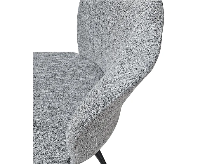 Pack de 4 Sillas Modernas para Comedor y Salón – Tapizado en Color Gris con Patas Metálicas Negras, Medidas: 46 cm x 55 cm x 92 cm