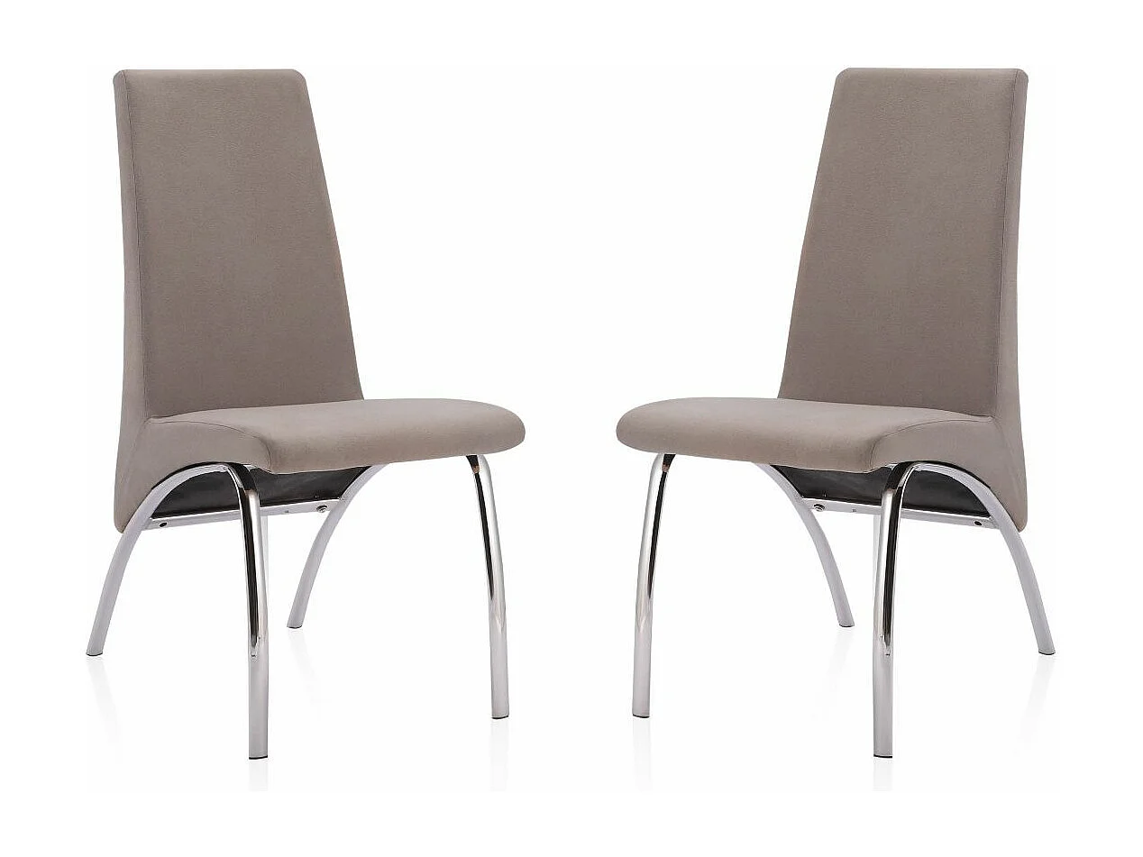 Pack 2 Sillas de Comedor, Sillas para Salón,  Acabado en Tejido Marengo, Medidas: 44 cm (Ancho) x 61 cm (Largo) x 95 cm (Alto)