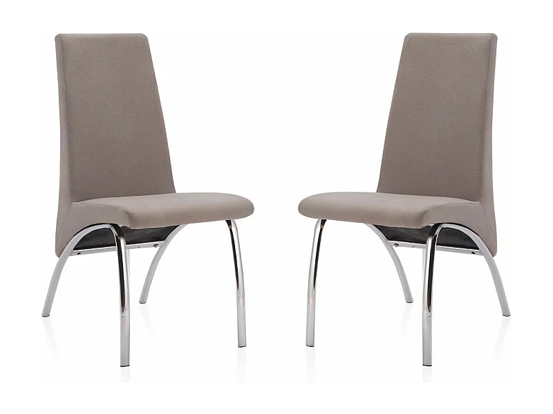 Pack 2 Sillas de Comedor, Sillas para Salón,  Acabado en Tejido Marengo, Medidas: 44 cm (Ancho) x 61 cm (Largo) x 95 cm (Alto)