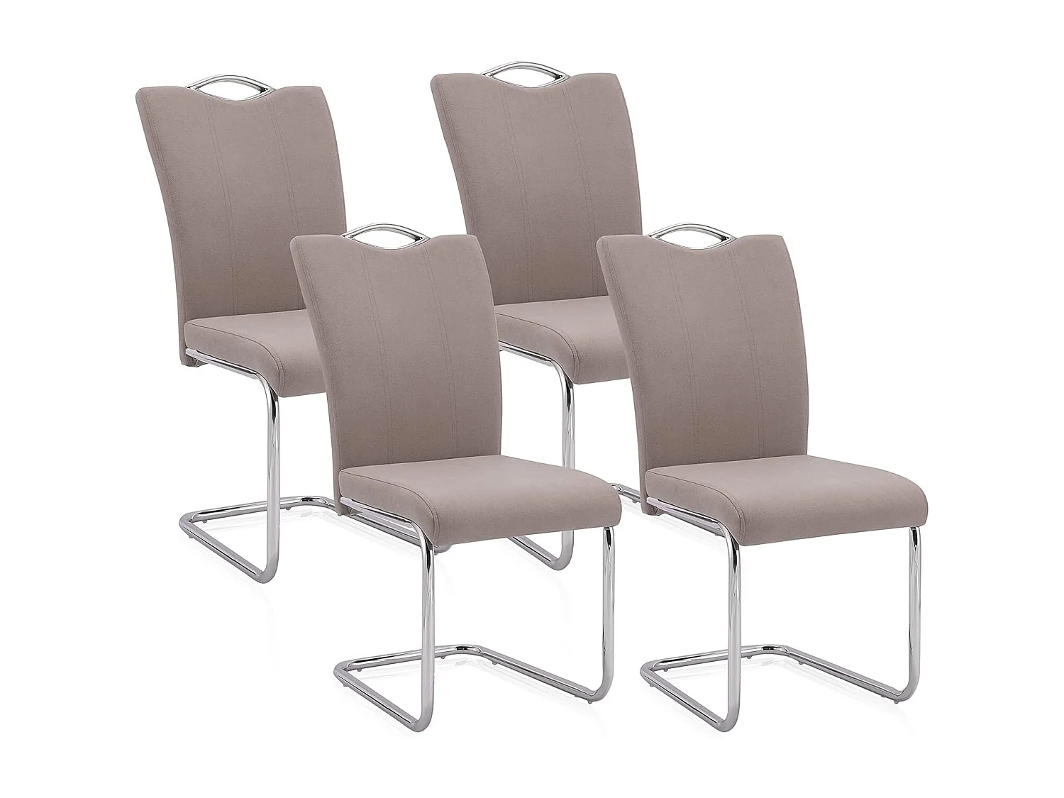 Pack de 4 Sillas Elegantes en Tejido Marengo – Sillas para Comedor y Salón, Dimensiones: 44 x 61 x 98 cm.