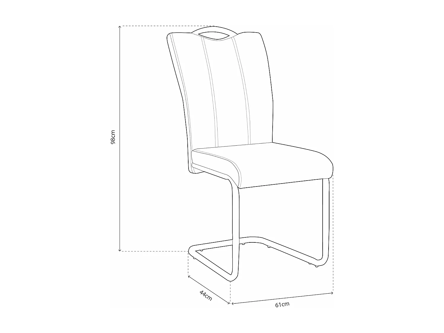Pack de 4 Sillas Elegantes en Tejido Marengo – Sillas para Comedor y Salón, Dimensiones: 44 x 61 x 98 cm.