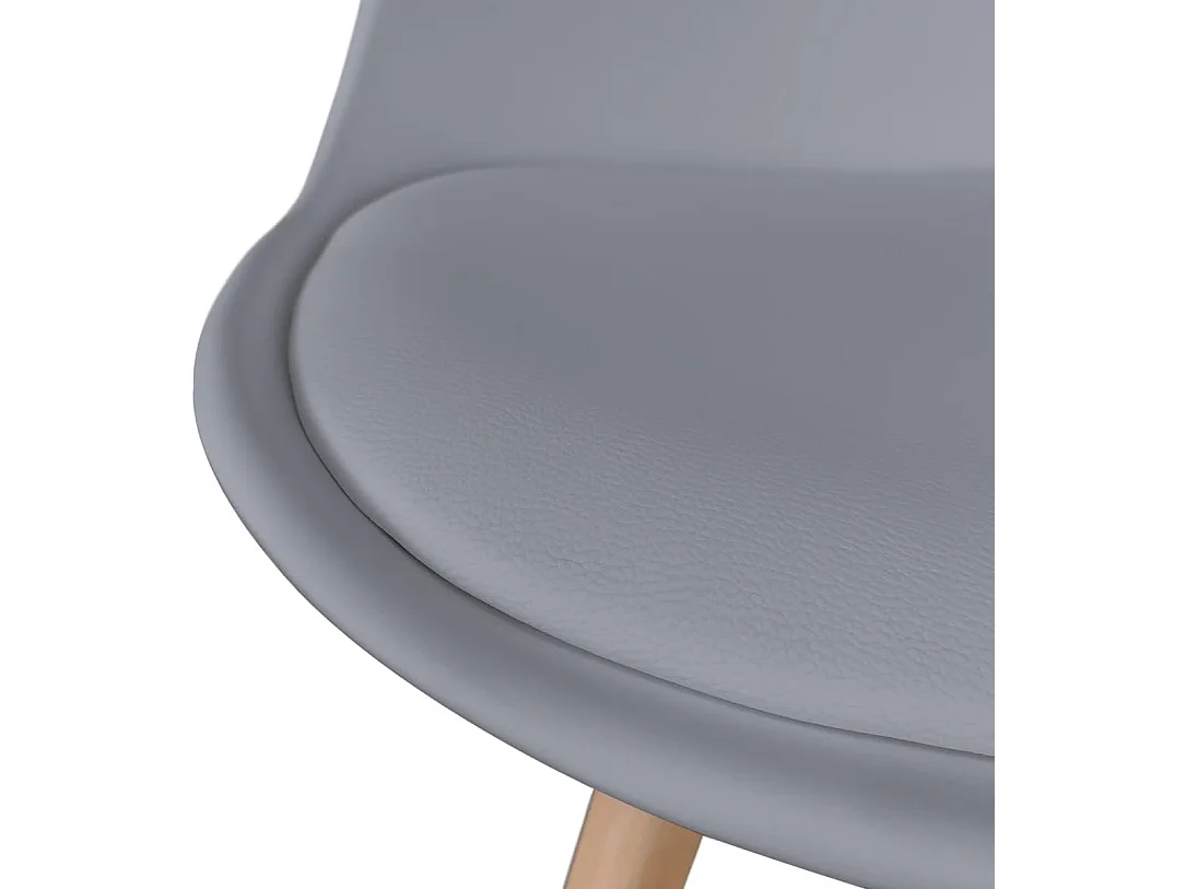 Pack de 4 Sillas para Comedor, Cocina o Salón – Simil Piel Gris y Madera, Medidas: 48 cm x 45 cm x 84 cm.