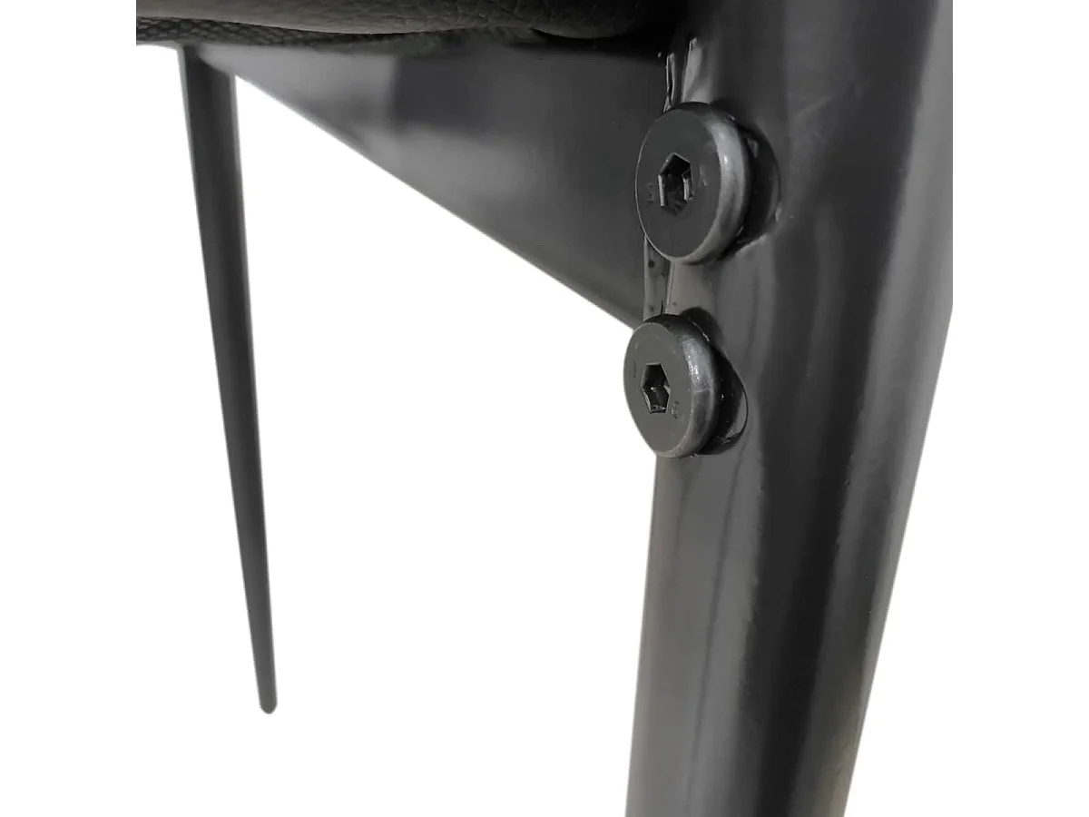 Pack de 6 Sillas Tapizadas para Salón, Comedor. Acabadas en Polipiel de Color Negro y Patas Negras. Medidas: 39,5 cm (Ancho) x 37,5 cm (Fondo) x 96 cm