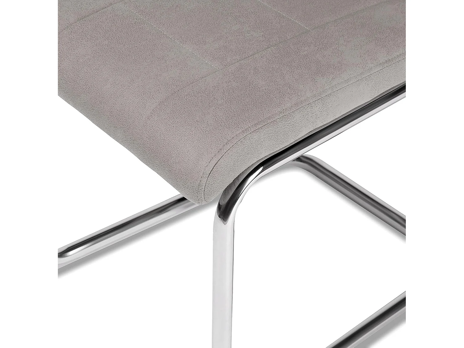 Pack de 4 Sillas Tapizadas para Salón y Comedor – Acabado Marengo con Patas Cromadas de Aluminio, Medidas: 42,5 cm x 52 cm x 99 cm