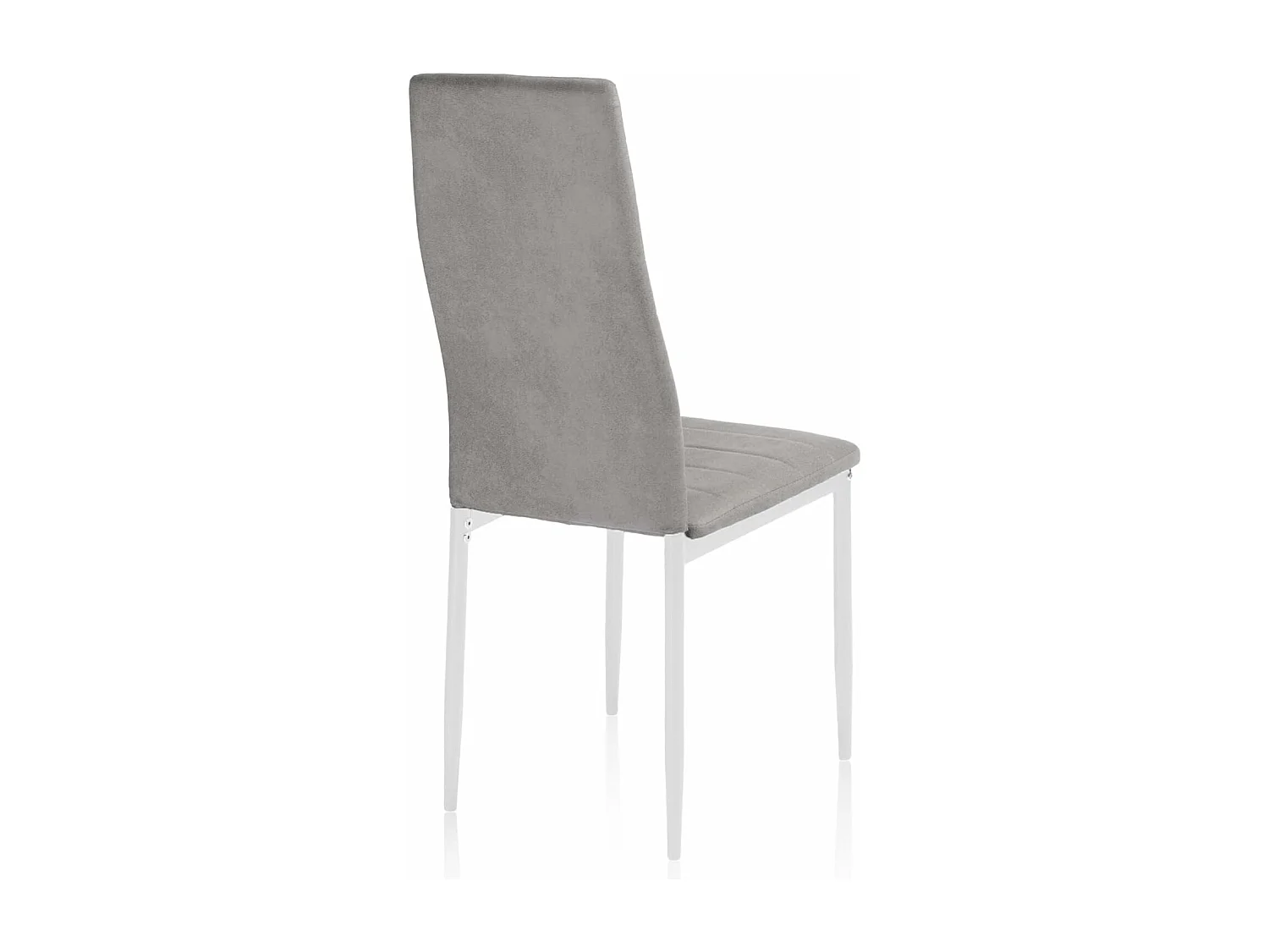Pack de 6 Sillas Tapizadas para Comedor/Salón – Marengo y Patas Blancas en Aluminio, Dimensiones: 40 cm x 42 cm x 96 Cm