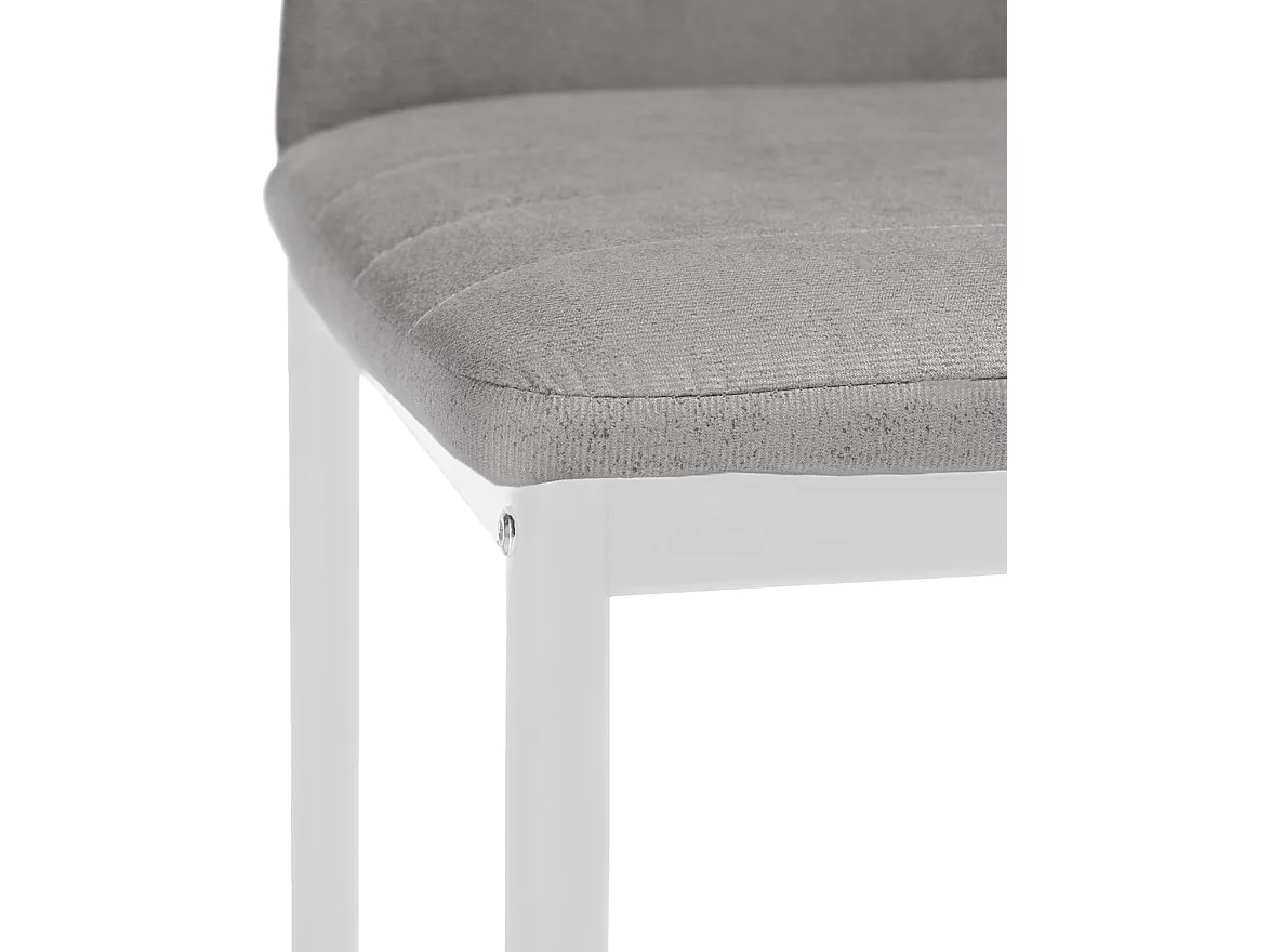 Pack de 6 Sillas Tapizadas para Comedor/Salón – Marengo y Patas Blancas en Aluminio, Dimensiones: 40 cm x 42 cm x 96 Cm