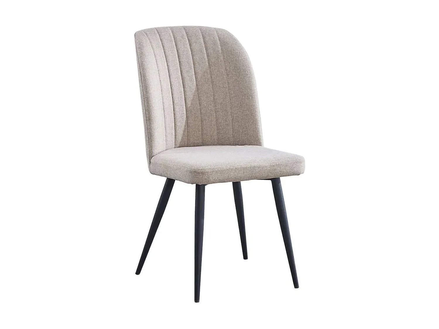 Pack de 4 Sillas Modernas para Comedor y Salón – Tapizado en Color Beig con Patas Metálicas Negras, Medidas: 46 cm x 55 cm x 92 cm