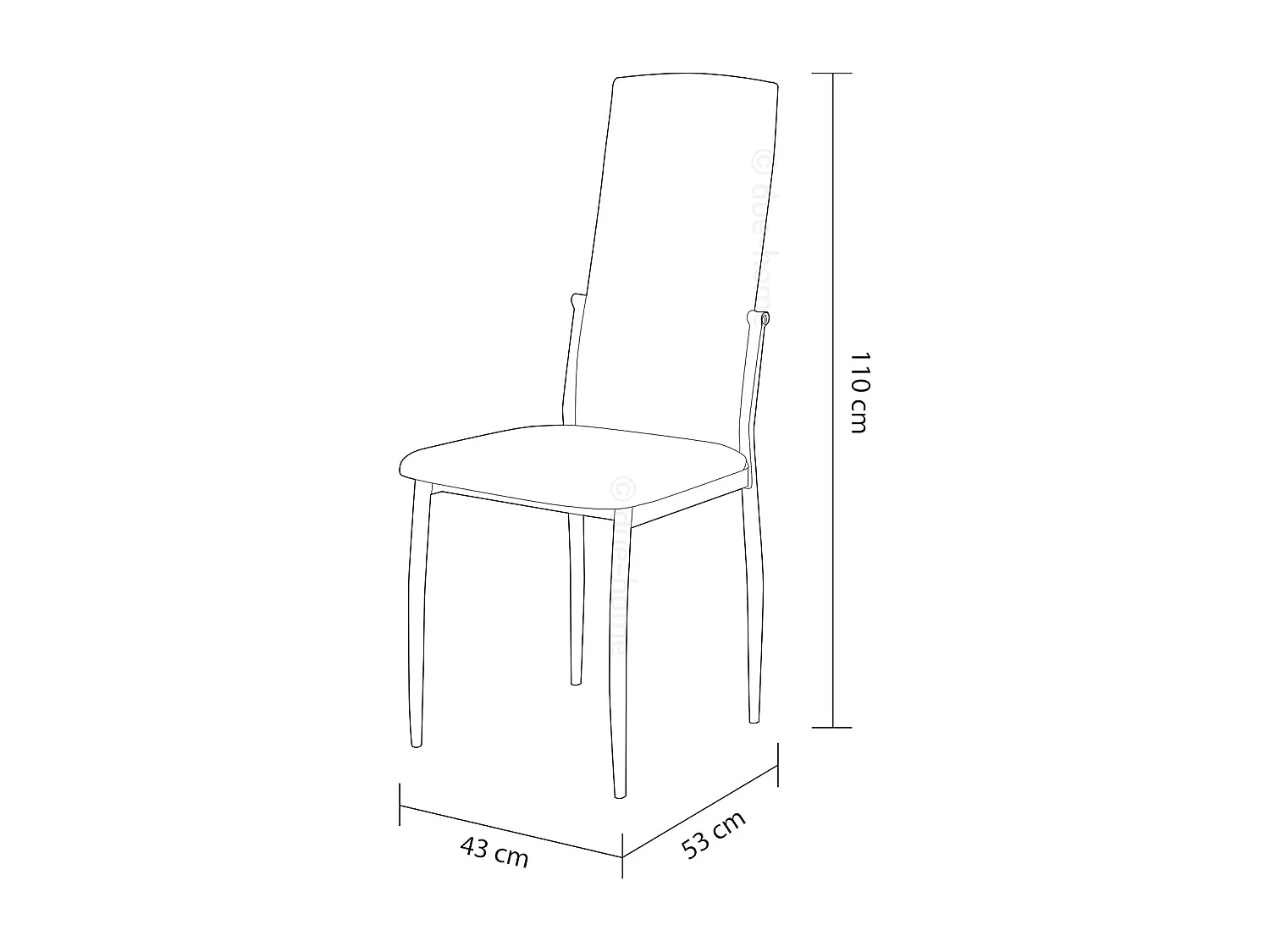 Pack de 6 Sillas Tapizadas para Salón y Comedor – Acabado Beige en Aluminio, Medidas: 43 cm x 48 cm x 99,5 cm