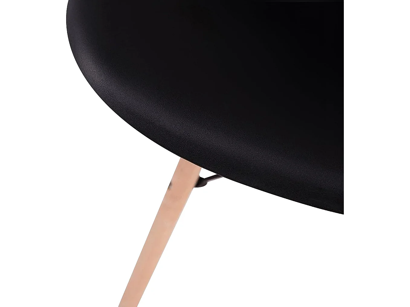 Pack 4 Sillas de Comedor, Sillas Cocinas, Acabado en Negro y Madera, Medidas: 45 cm (Ancho) x 53 cm (Largo) x 83 cm (Alto)