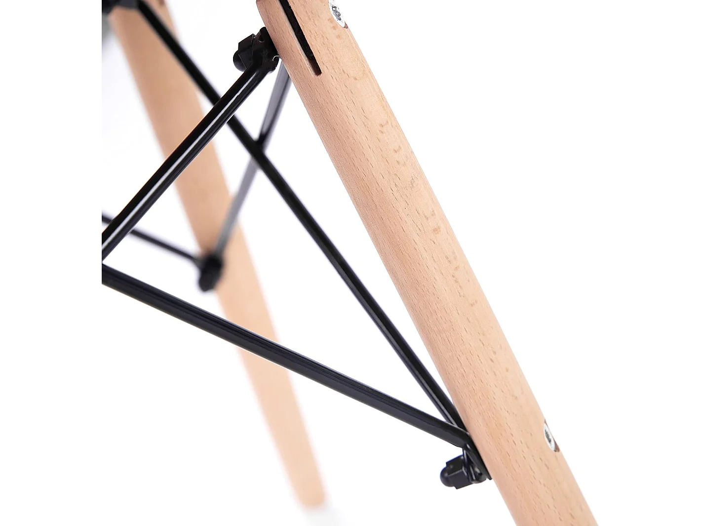 Pack 4 Sillas de Comedor, Sillas Cocinas, Acabado en Negro y Madera, Medidas: 45 cm (Ancho) x 53 cm (Largo) x 83 cm (Alto)