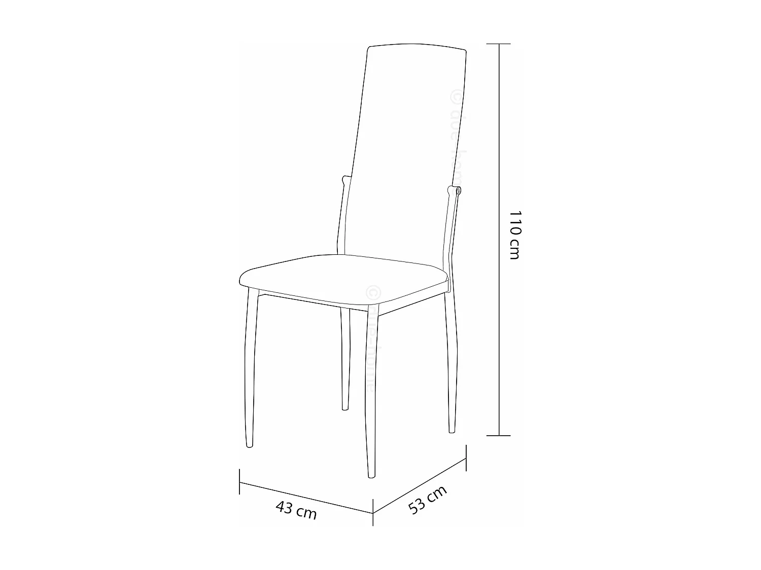 Pack de 6 Sillas Tapizadas para Salón y Comedor – Acabado Marengo en Aluminio, Medidas: 43 cm x 48 cm x 99,5 cm