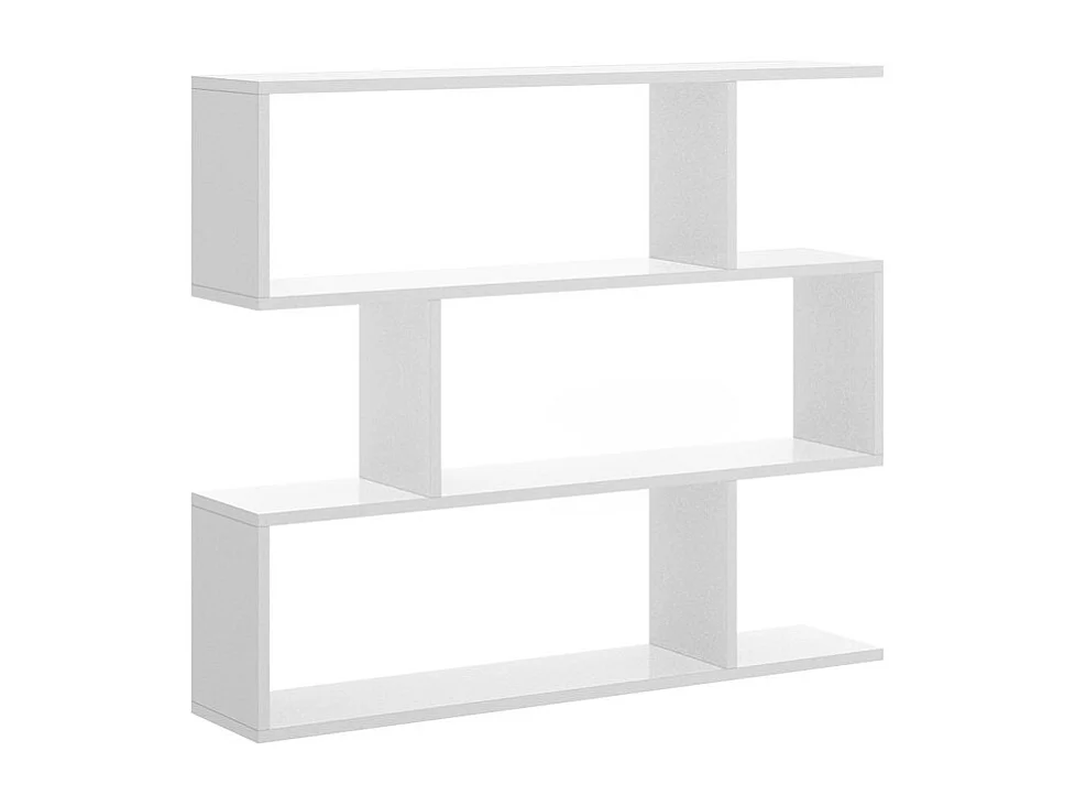 Meyvaser Librería Estantería Asimétrica baja de Madera Color Blanco 96,3x110x24,6 cm