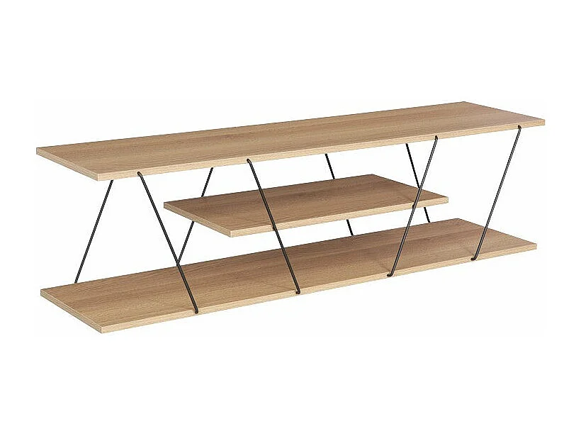 meuble tv tars chêne-noir 120x30x33 cm