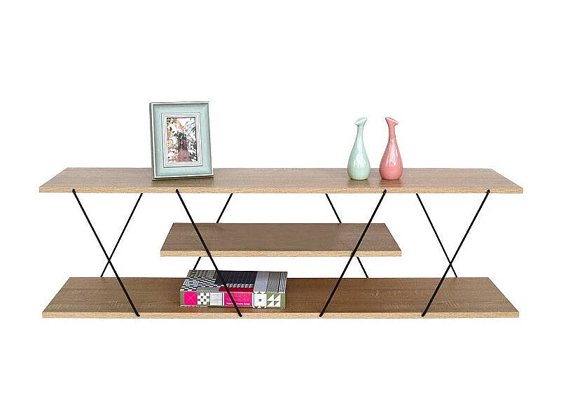 meuble tv tars chêne-noir 120x30x33 cm