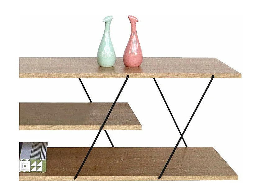 meuble tv tars chêne-noir 120x30x33 cm