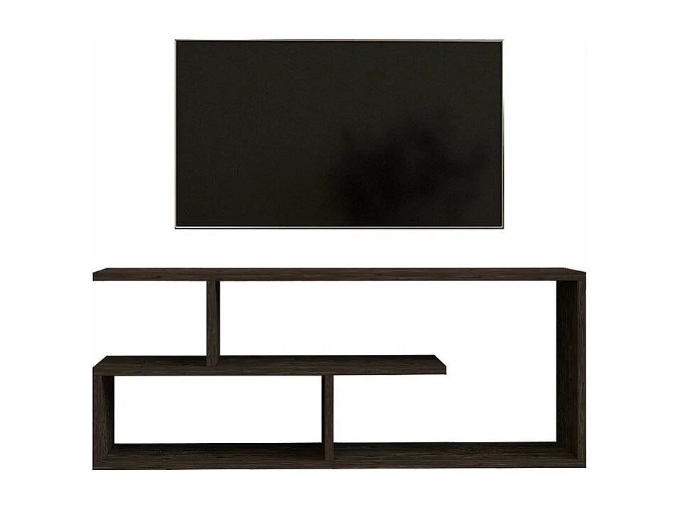 meuble tv waldo mélaminé noir-gris foncé 100x29,5x40 cm