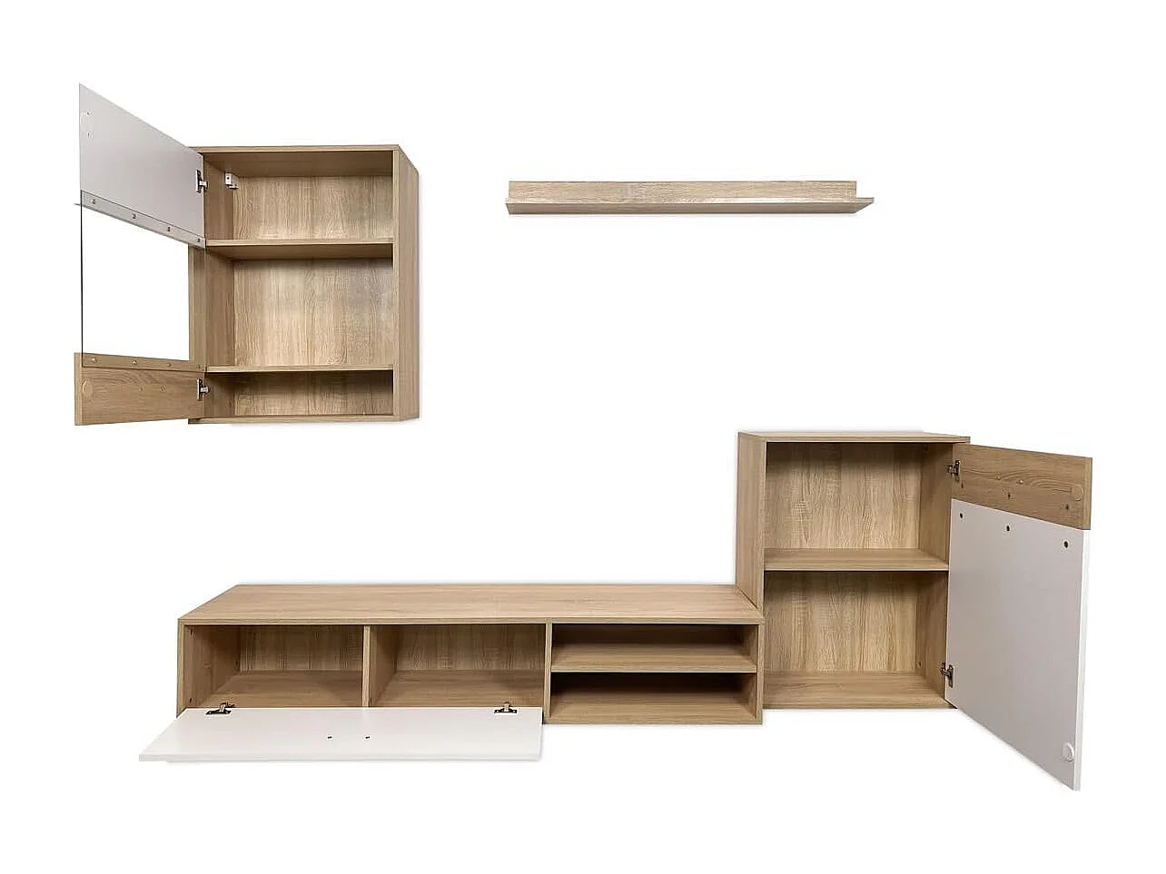 Meyvaser, Conjunto de muebles de salón 220 cm Color cambrian y blanco, muebles de salón.