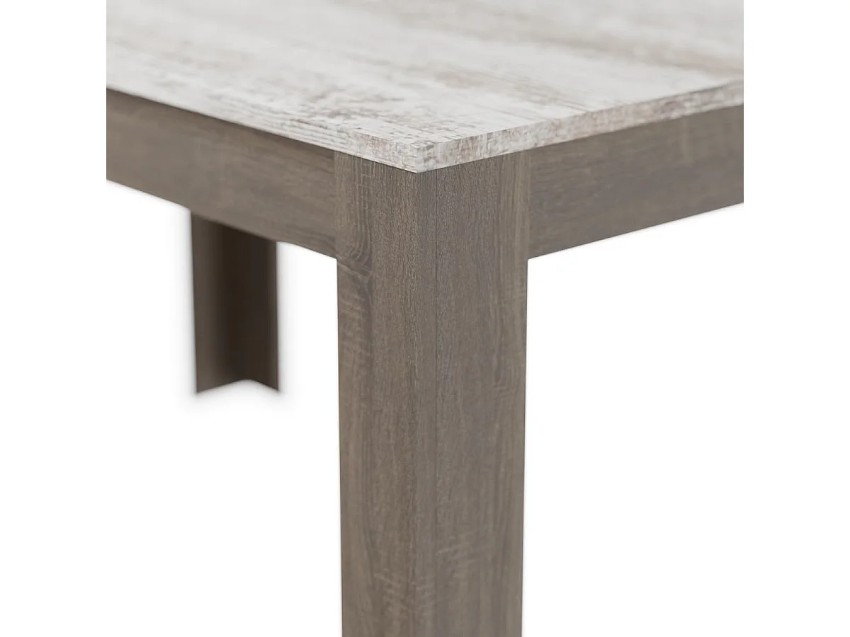 Mesa de Comedor, Mesa de Salón Fija, Robusta y Funcional, Color Trufa y Cañon, Medidas: 140 cm (Largo) x 80 cm (Ancho) x 75 cm (Alto) – Meyvaser