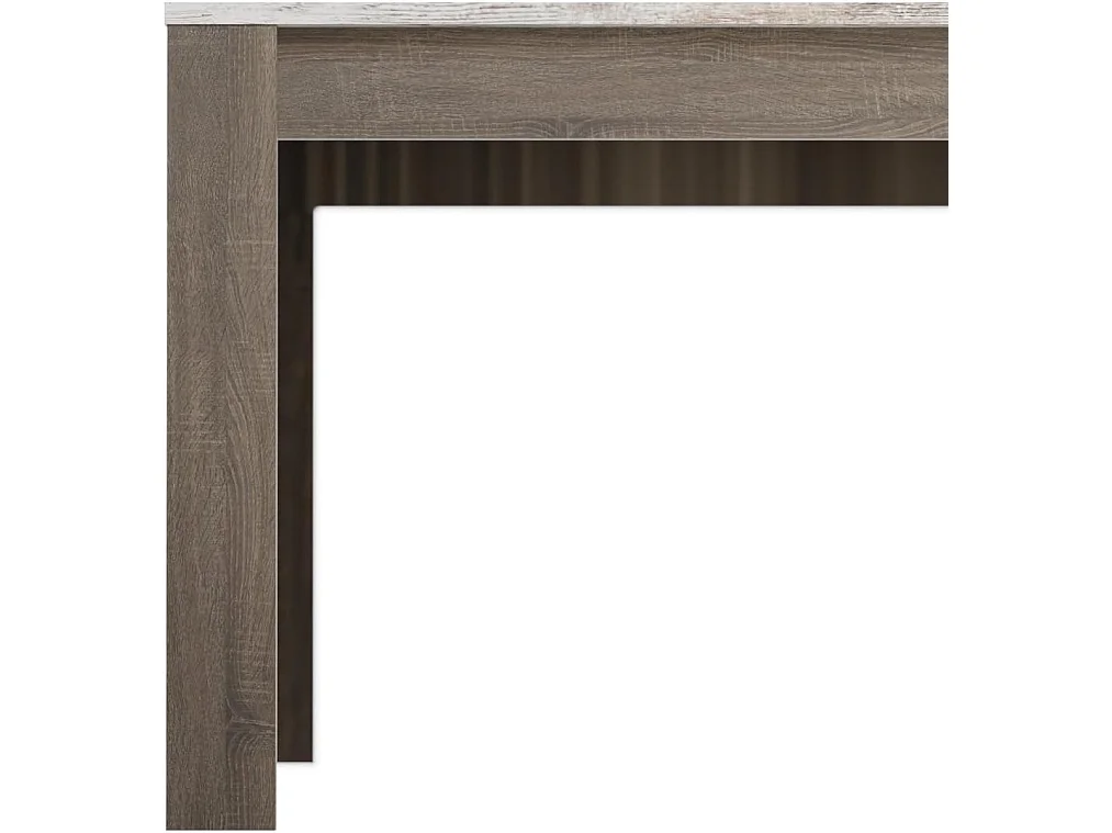Mesa de Comedor, Mesa de Salón Fija, Robusta y Funcional, Color Trufa y Cañon, Medidas: 140 cm (Largo) x 80 cm (Ancho) x 75 cm (Alto) – Meyvaser